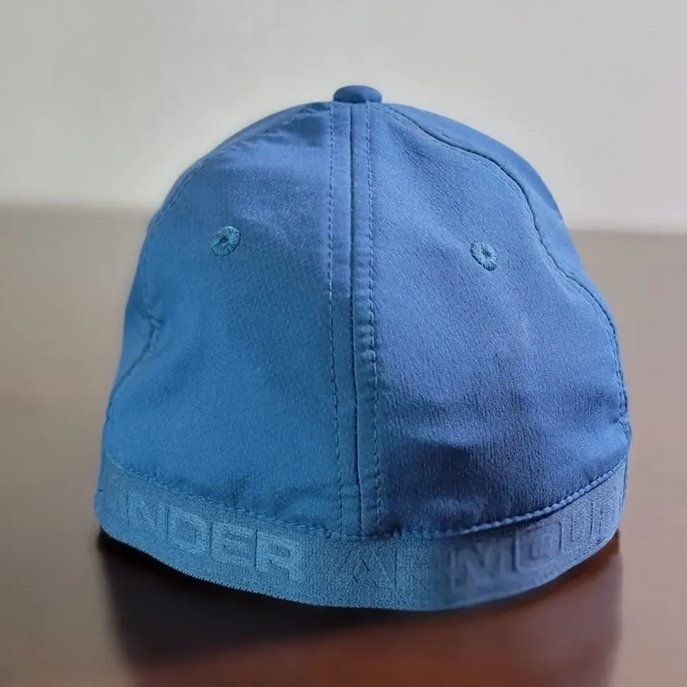 Under Armour Heat Gear Fitted Hat Cap Blue Gray Size Medium Large Elastic